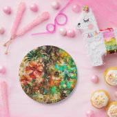 ヴィンテージ熱帯オウムフローラハイビスカス ペーパープレート (パーティー)