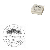 ヴィンテージ熱帯クリスマス差出人住所 ラバースタンプ (押印)