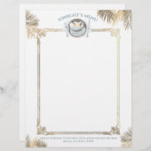 ヴィンテージ熱帯ケータリングメニューのレターヘッド (正面/裏面)