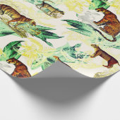 ヴィンテージ熱帯サファリワイルドキャッツタイガーヒョウ ラッピングペーパー (角)