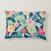 ヴィンテージ熱帯サマーハワイのシームレスパターン アクセントクッション (裏面)