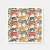 ヴィンテージ熱帯ジャングルワイルドストーカー スタンダードカクテルナプキン (正面)