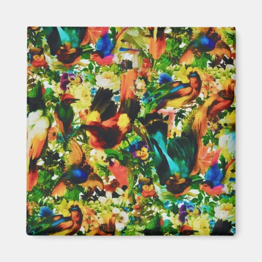 ヴィンテージ熱帯ジャングルワイルドパロット マグネット (正面)