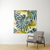 ヴィンテージ熱帯ジャングル葉のパターン タペストリー (インサイチュ)