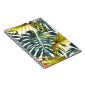 ヴィンテージ熱帯ジャングル葉のパターン ノートブック (右側)