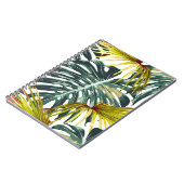 ヴィンテージ熱帯ジャングル葉のパターン ノートブック (左側)