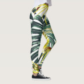 ヴィンテージ熱帯ジャングル葉のパターン レギンス (右)