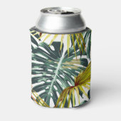 ヴィンテージ熱帯ジャングル葉のパターン 缶クーラー (缶裏面)