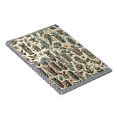 ヴィンテージ熱帯ティキマスクと鳥の灰色の緑 ノートブック (右側)