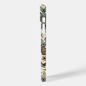 ヴィンテージ熱帯ティキマスクと鳥の灰色の緑 Case-Mate iPhoneケース (裏面 / 左)