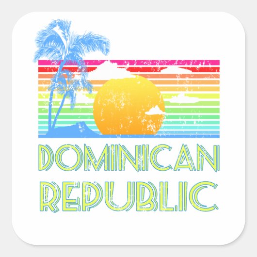 ヴィンテージ熱帯ドミニカ共和国 スクエアシール (正面)