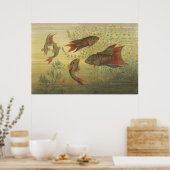 ヴィンテージ熱帯パラダイスフィッシュ ポスター (キッチン)