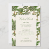 ヴィンテージ熱帯パームツリーパターンバチェロレッテ 招待状 (裏面)