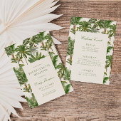 ヴィンテージ熱帯パームツリーパターンバチェロレッテ 招待状