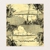 ヴィンテージ熱帯ビーチカスタム折り畳み名刺 名刺 (外部フラット)