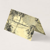 ヴィンテージ熱帯ビーチカスタム折り畳み名刺 名刺 (裏面)