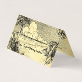 ヴィンテージ熱帯ビーチカスタム折り畳み名刺 名刺 (正面)