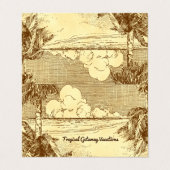 ヴィンテージ熱帯ビーチカスタム折り畳み名刺 名刺 (外部フラット)