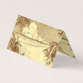 ヴィンテージ熱帯ビーチカスタム折り畳み名刺 名刺 (裏面)