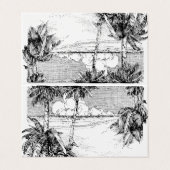 ヴィンテージ熱帯ビーチカスタム折り畳み名刺 名刺 (外部フラット)