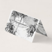 ヴィンテージ熱帯ビーチカスタム折り畳み名刺 名刺 (裏面)