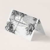 ヴィンテージ熱帯ビーチカスタム折り畳み名刺 名刺 (正面)