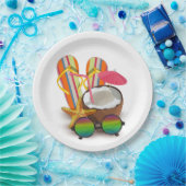 ヴィンテージ熱帯ビーチパーティーベビーシャワー ペーパープレート (パーティー)