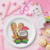 ヴィンテージ熱帯ビーチパーティーベビーシャワー ペーパープレート (パーティー)