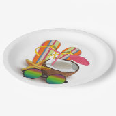 ヴィンテージ熱帯ビーチパーティーベビーシャワー ペーパープレート (アングル)