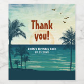 ヴィンテージ熱帯ビーチパーティーワインラベル ワインラベル (シングルラベル)