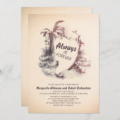 ヴィンテージ熱帯ビーチ | 行き先結婚式 招待状 (正面/裏面)