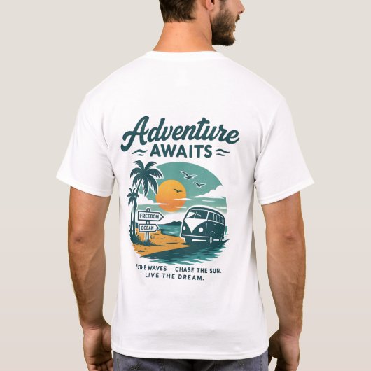 ヴィンテージ熱帯ビーチTシャツ | サマービブTシャツ Tシャツ (裏面)