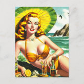 ヴィンテージ熱帯ピンナップ ポストカード (正面)