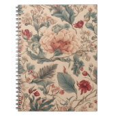 ヴィンテージ熱帯フローラ花アンティーク ノートブック (正面)