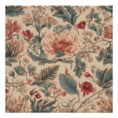 ヴィンテージ熱帯フローラ花アンティーク ポスター (正面)