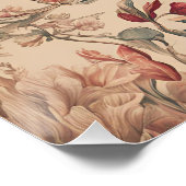 ヴィンテージ熱帯フローラ花アンティーク ポスター (コーナー)