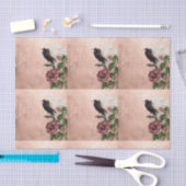 ヴィンテージ熱帯フローラ鳥 薄葉紙 (クラフト)