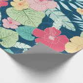 ヴィンテージ熱帯夏ハワイの継ぎ目のない模様  ラッピングペーパー (角)