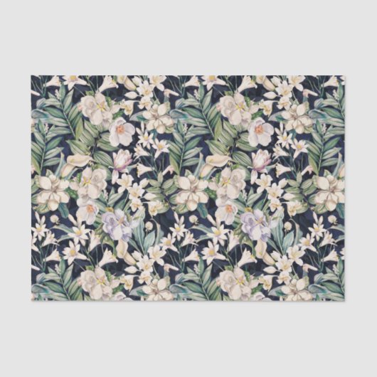 ヴィンテージ熱帯夜花ティッシュペーパー 薄葉紙 (正面)