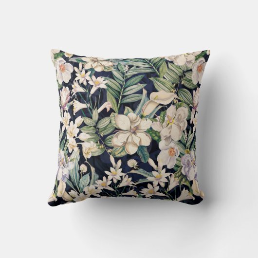 ヴィンテージ熱帯夜花装飾用クッション クッション (裏面)