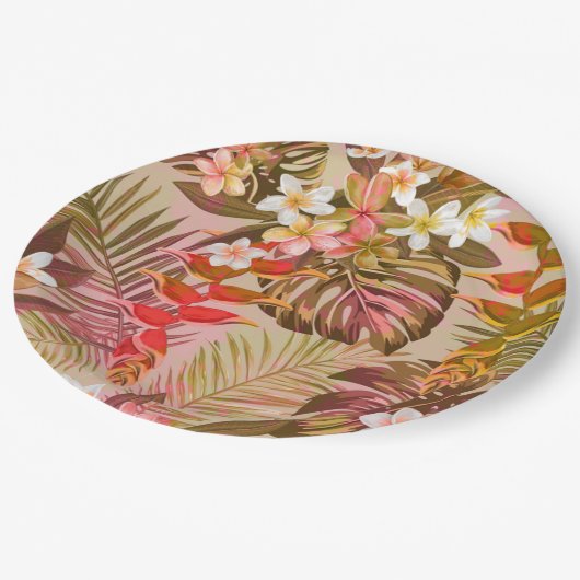 ヴィンテージ熱帯庭園 ペーパープレート (アングル)