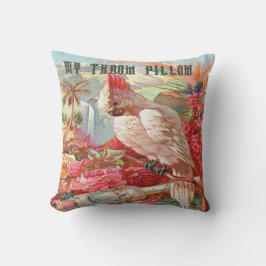 ヴィンテージ熱帯性コカトゥー クッション