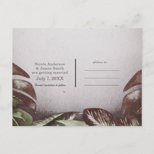 ヴィンテージ熱帯性チキの鳥のオウムが日曜保存 案内ポストカード (裏面)