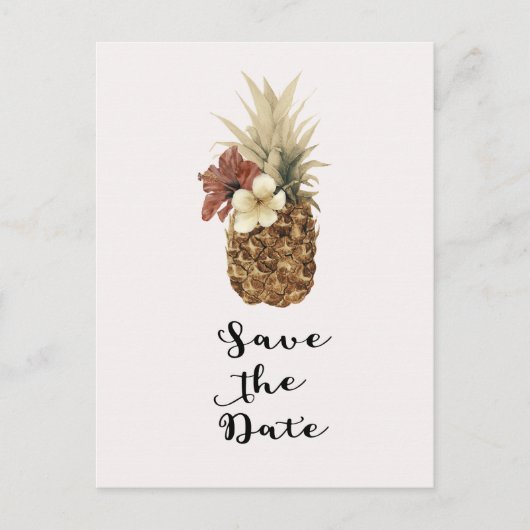 ヴィンテージ熱帯性パイナップルハイビスカス 案内ポストカード (正面)
