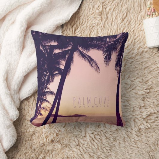 ヴィンテージ熱帯性パームツリースロークッション クッション (ブランケット)