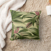 ヴィンテージ熱帯性パームボタニカルウォーターカラークリーム クッション (ブランケット)