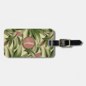 ヴィンテージ熱帯性パームボタニカルウォーターカラークリーム ラゲッジタグ (正面横)