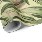 ヴィンテージ熱帯性パームボタニカルウォーターカラークリーム ラッピングペーパー (ロールコーナー)