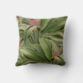 ヴィンテージ熱帯性パームボタニカルウォーターカラーグリーン クッション (裏面)