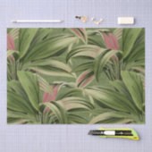 ヴィンテージ熱帯性パームボタニカルウォーターカラーグリーン 薄葉紙 (クラフト)